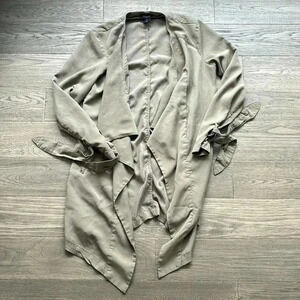 Matteson | Army green waterfall open drape cardigan light jacket